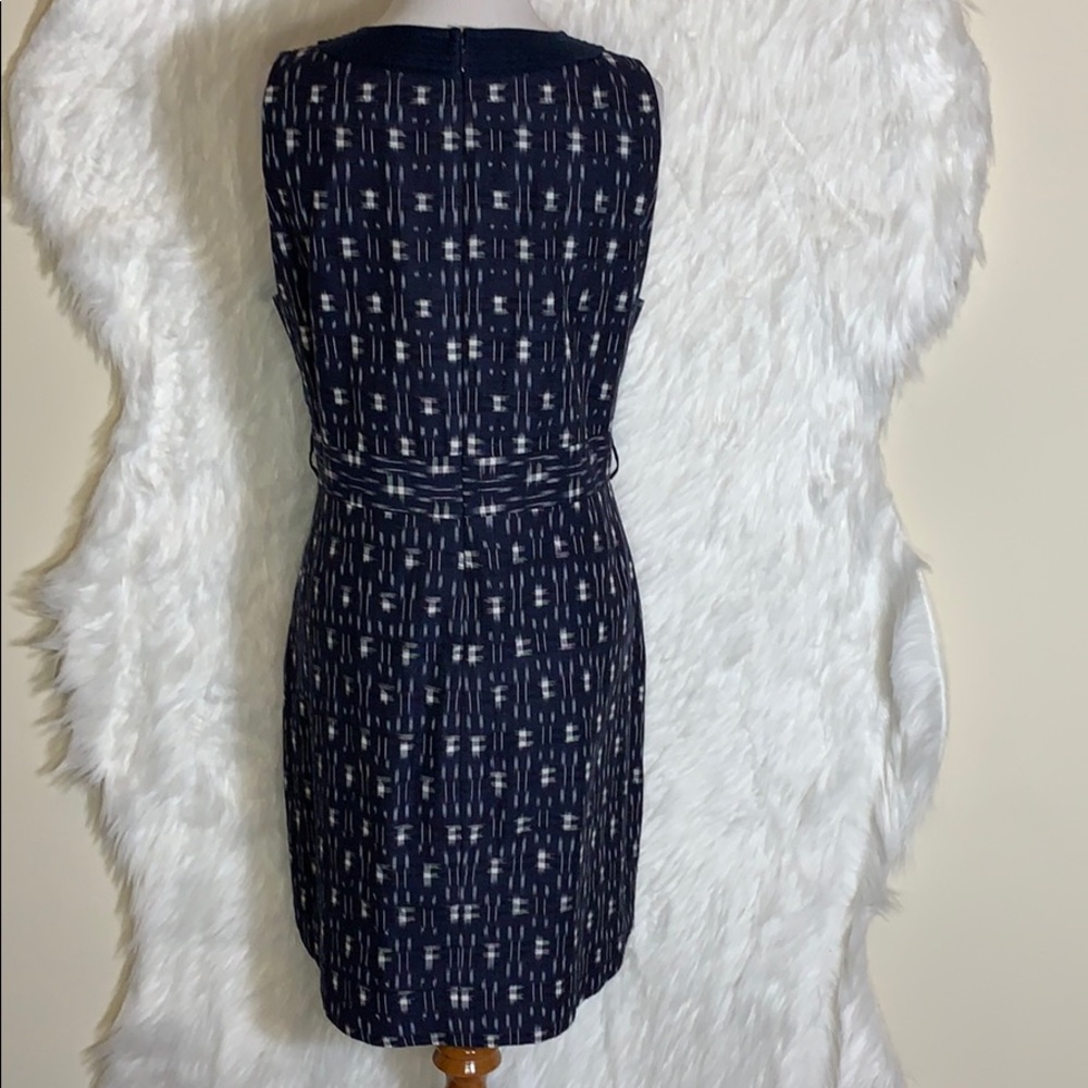 J.Crew Navy Blue Ikat Wrap Dress - Picture 6 of 7
